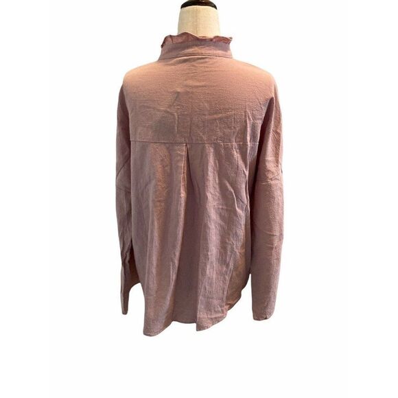 Zanzea Collection WOMENS Button Down Shirt Dolman Size Large Ruffled Collar - Picture 4 of 12